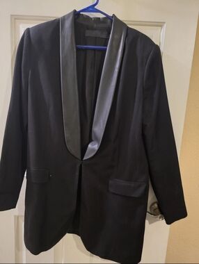 L.A.M.B. Black Women's Blazer with Satin Shawl Collar